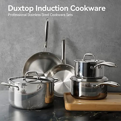 Cookware Set 10PC Kitchen Pots and Pans Set Stainless Steel Induction