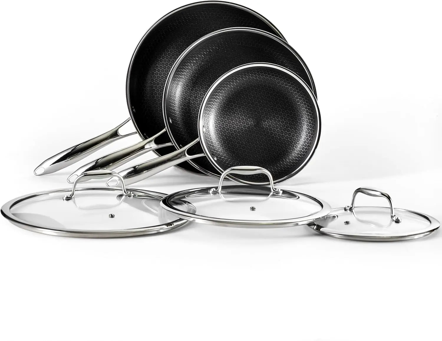 Cookware Set 6 Piece Frying Pan Set and 6 Piece Pot Set 12 Piece Stainless Steel