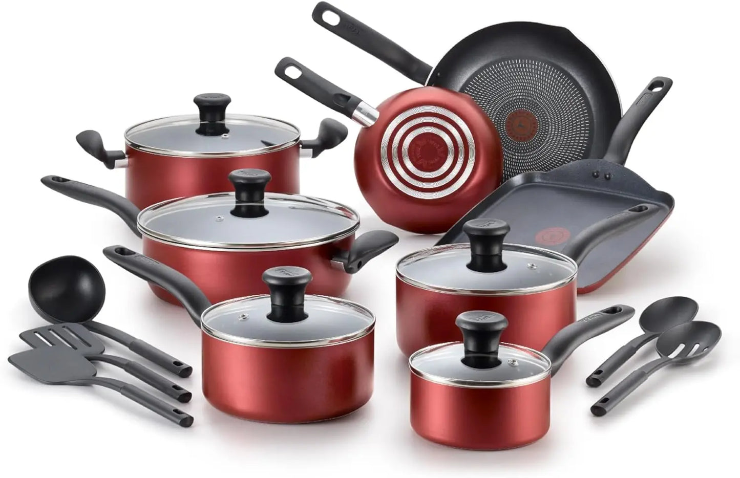 Kitchen Cooking Set w/ Fry Pans Saucepans Saute Pan Dutch Nonstick Cookware Set 18 Piece