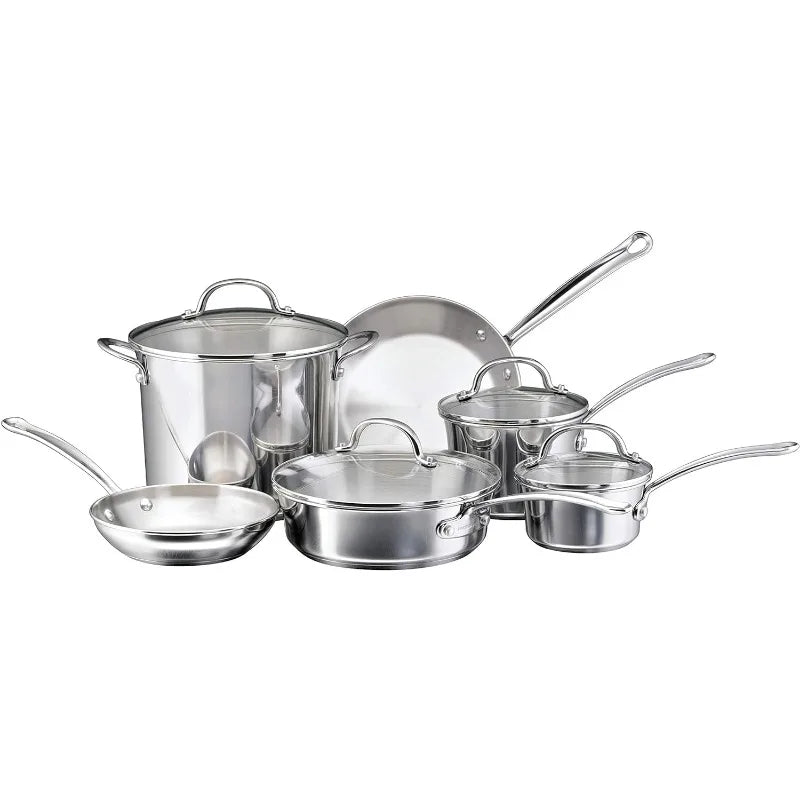 Stainless Steel Cookware Pots and Pans Set 10 Piece Farberware Millennium