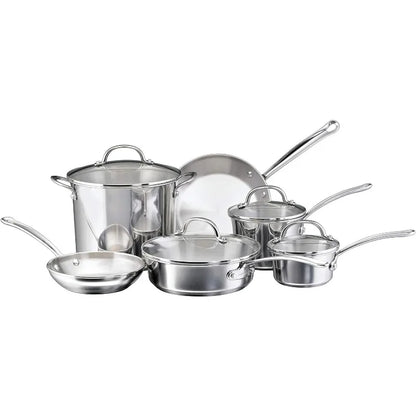 Stainless Steel Cookware Pots and Pans Set 10 Piece Farberware Millennium