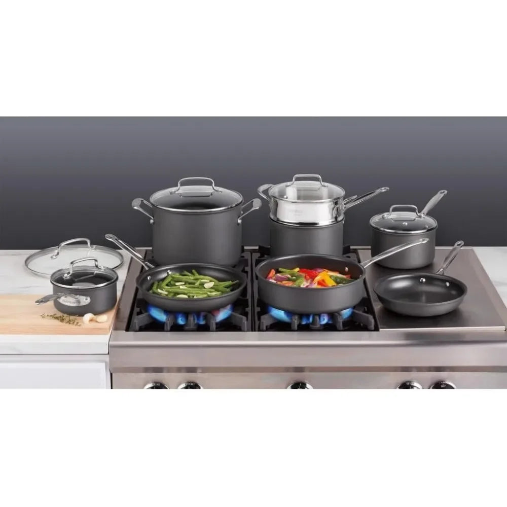 Classic Nonstick Hard Anodized Cooking Pots Sets