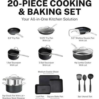 Cookware Sets Non Stick Pots and Pans Set 20 Pc