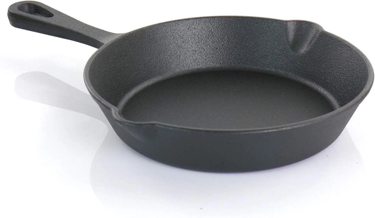 Assorted Pre-Seasoned Cast Iron MegaChef Cookware Set 5 Piece Black