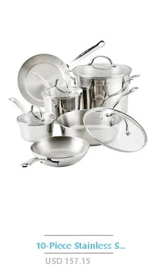 Hard Anodized Nonstick Cookware Set Pots and Pans Kit Gray 10 Piece