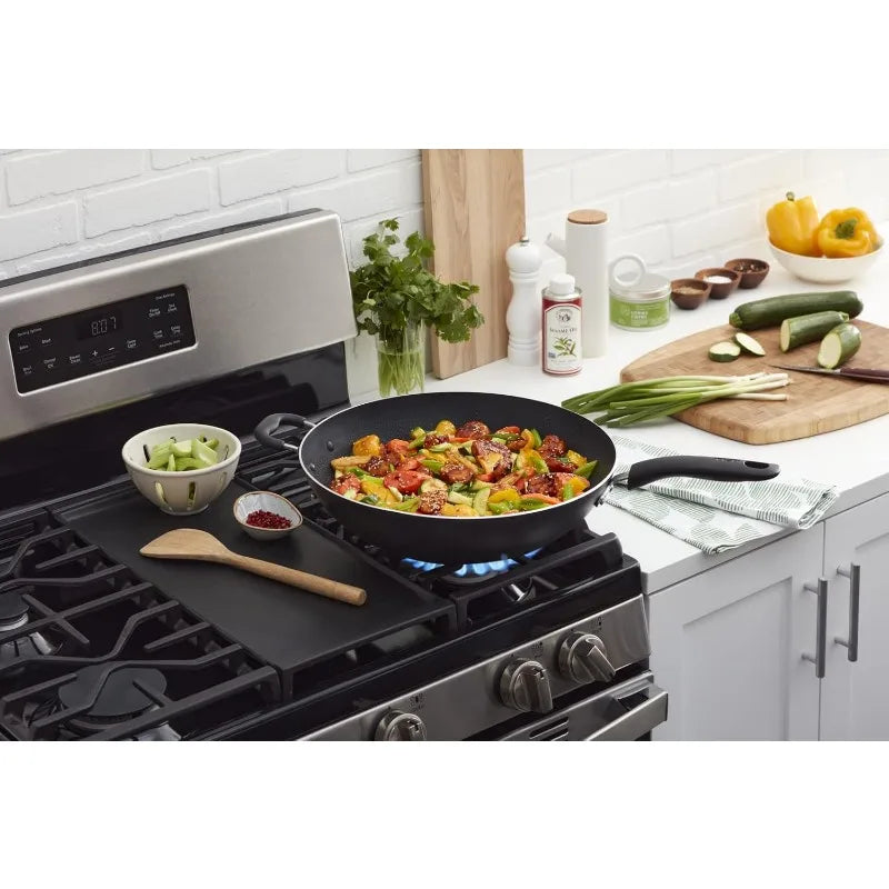 Non Stick Stir-Fry Pan Cookware Ultimate Hard Anodized Nonstick Wok 14 Inch