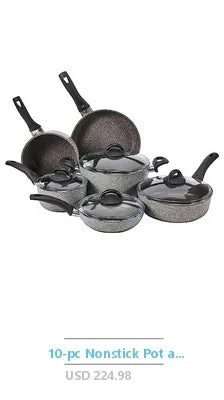 Hard Anodized Nonstick Cookware Set Pots and Pans Kit Gray 10 Piece