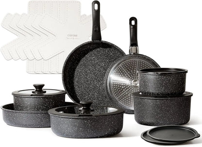 Detachable Handle Pots and Pan Set Nonstick Induction Cookware Sets 21pcs