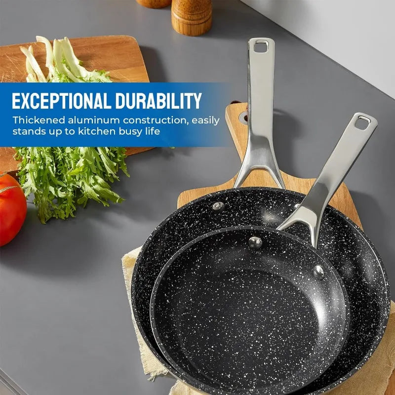 Pots and Pans Set Compatible with All Stoves Dishwasher Safe