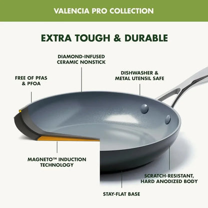 Hard Anodized Healthy Ceramic Nonstick 11 Piece Induction, Dishwasher Safe, Oven Safe