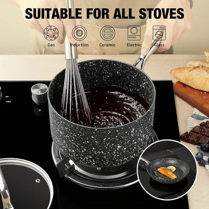 Nonstick Premium 3-Piece Saucepan Set with Glass Lids