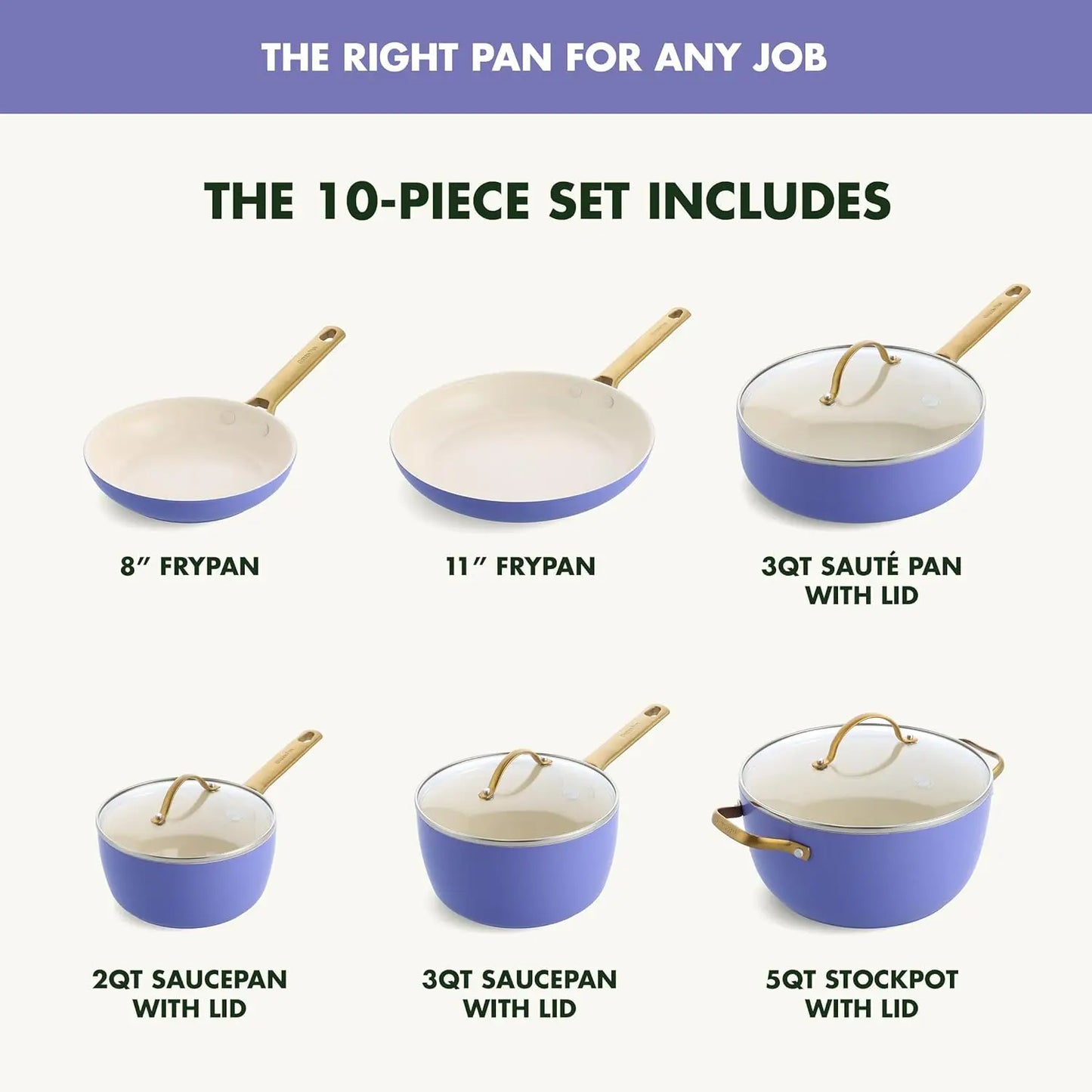 Hard Anodized Healthy Ceramic Nonstick 10 Piece Cookware Pots and Pans Set