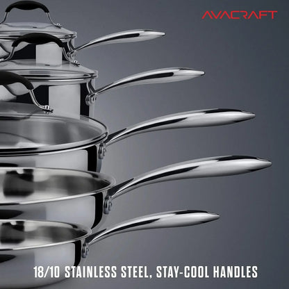 AVACRAFT Stainless Steel Cookware Sets Premium Pots and Pans Sets