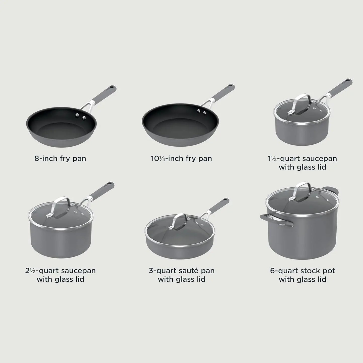 Comfort Grip 10-Piece Cookware Set Ninja Non Stick