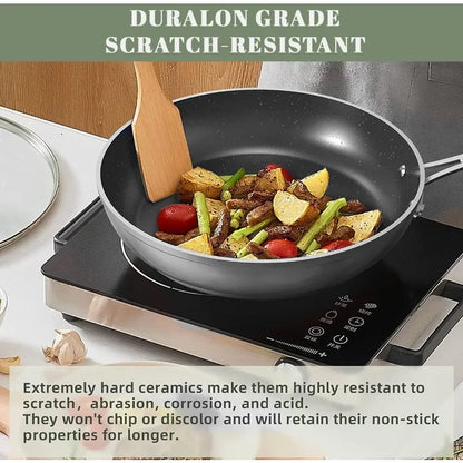 Nonstick Coated Diamond Infused Scratch Resistant 9pc Cookware Set