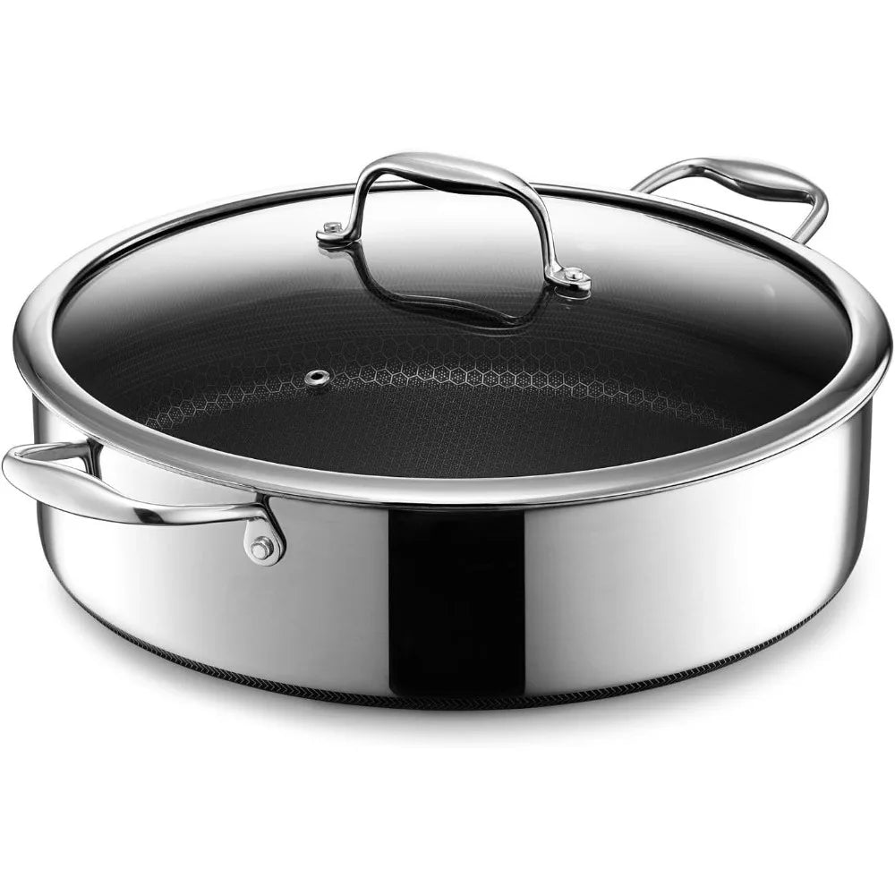 Deep Sauté Pan and Lid Hybrid Nonstick 5.5 Qt