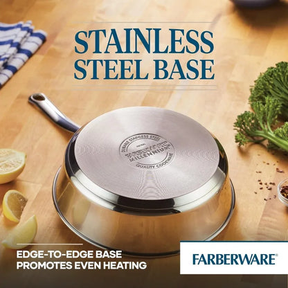 Stainless Steel Cookware Pots and Pans Set 10 Piece Farberware Millennium