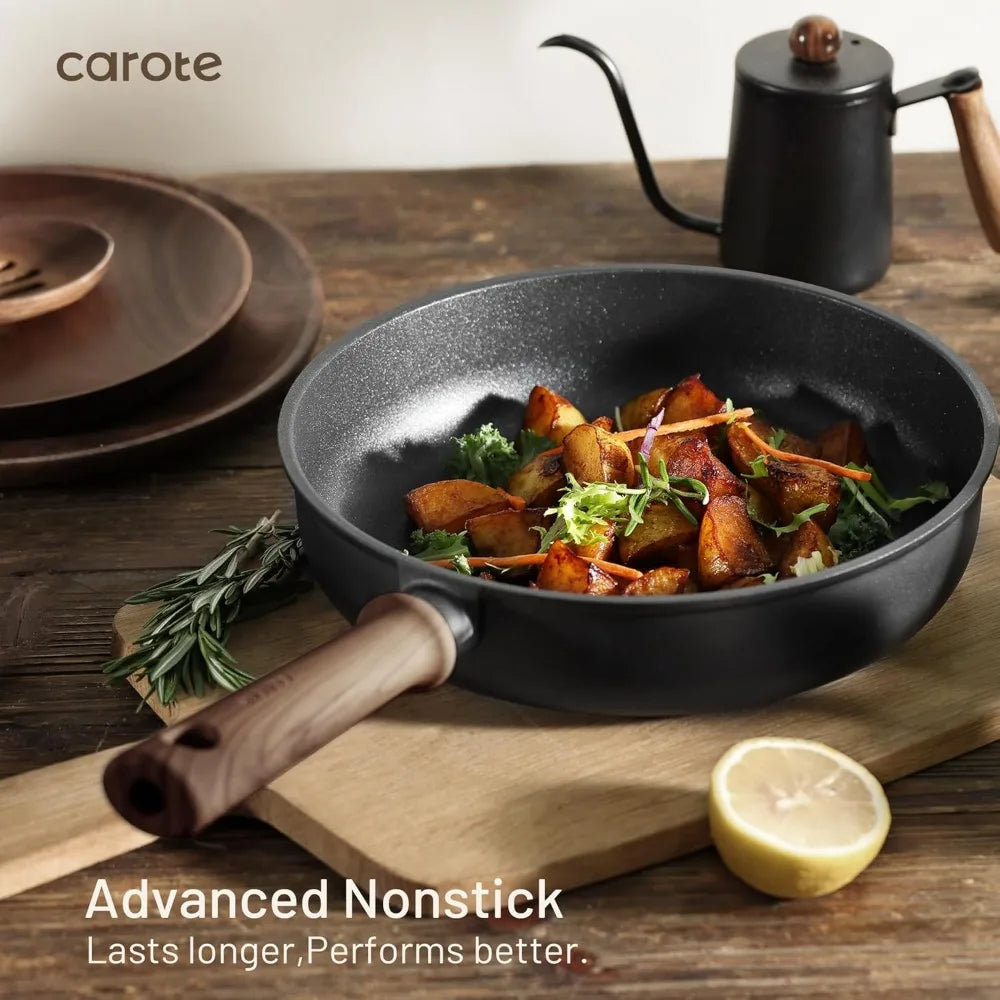 Nonstick Kitchen Cookware Sets Induction Cookware CAROTE 16pcs