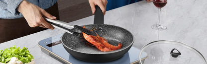 Nonstick Frying Pan with Lids Granite Aluminum Skillet 9.5 +12/11+12 Inch