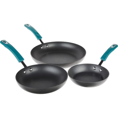 Hard-Anodized Nonstick Cookware Set with Glass Lids 14-Piece Pot and Pan Set