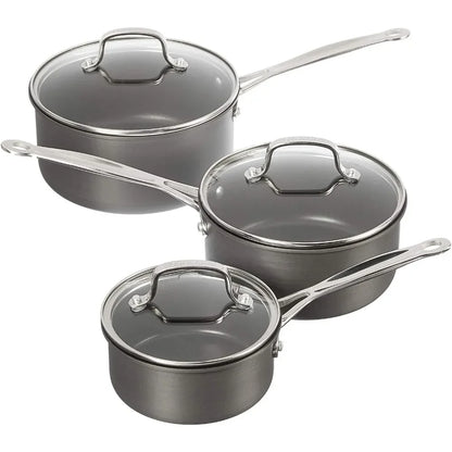 Hard Anodized 17-Piece Cookware Set Pot Sets