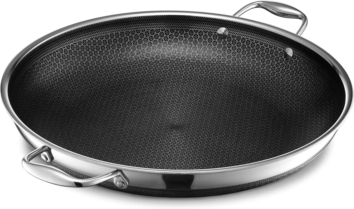 Hybrid Nonstick 14-Inch Frying Pan with Steel Lid