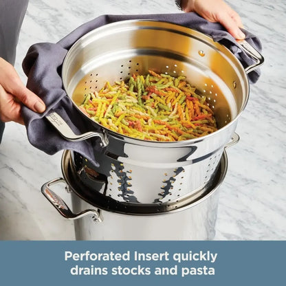 Stainless Steel Stockpot Multi-Pot with Strainer 8 Quart All-Clad Specialty