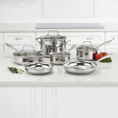 Classic Pots & Pans Set 10 pcs Cookware Set