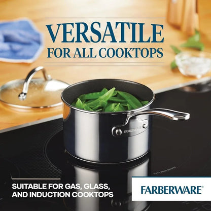 Stainless Steel Cookware Pots and Pans Set 10 Piece Farberware Millennium