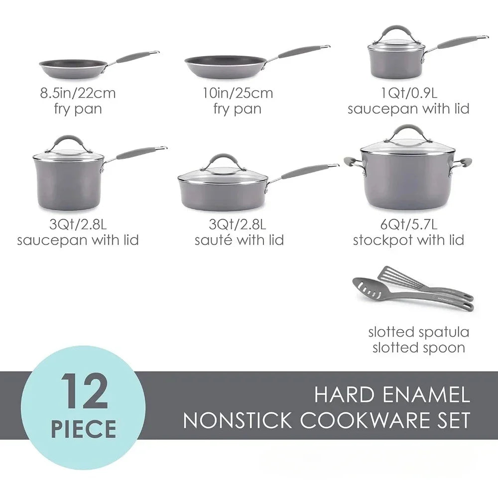 Nonstick Cookware Pots and Pans Set 12 Piece