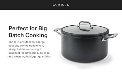 Nonstick Stock Pot with Lid  8 QT Stew & Soup Pot Misen