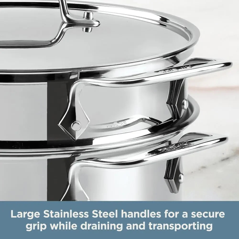 Stainless Steel Stockpot Multi-Pot with Strainer 8 Quart All-Clad Specialty