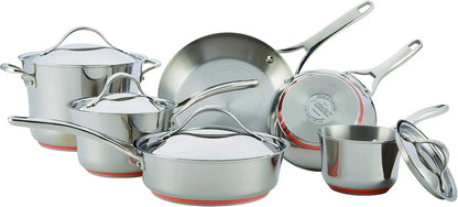 Stainless Steel Cookware Pots and Pans Set 10 Piece Anolon