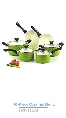 Hard Anodized Nonstick Cookware Set Pots and Pans Kit Gray 10 Piece