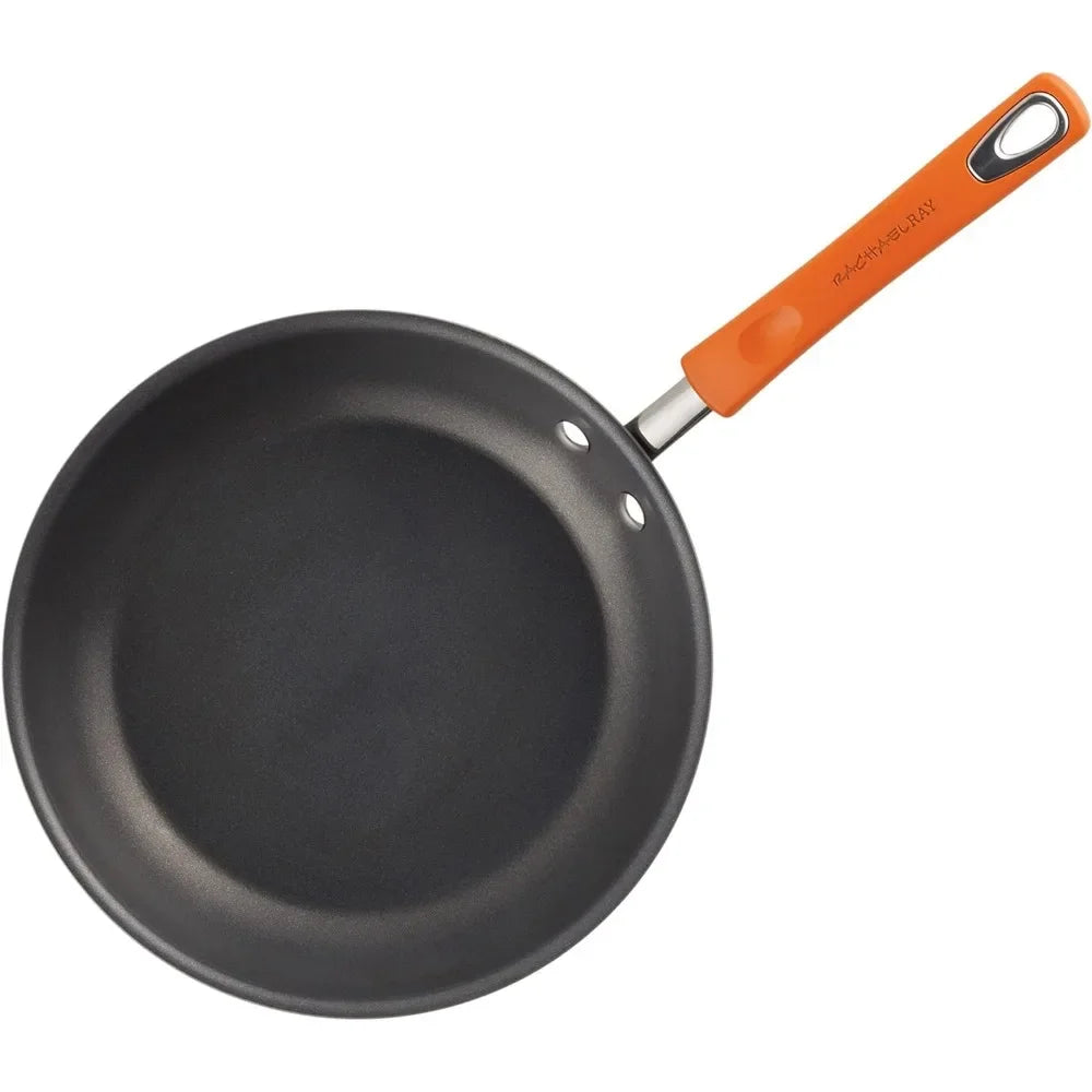 Hard-Anodized Aluminum Nonstick Cookware Set With Glass Lids