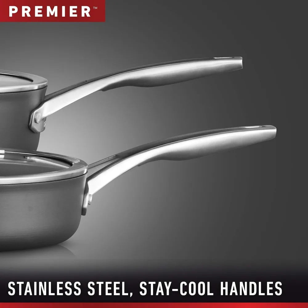 Nonstick Kitchen Cookware with Stay-Cool Handles 13-Piece Pots and Pans Set