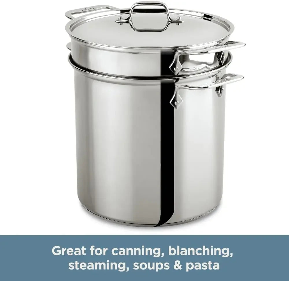 Stainless Steel Stockpot Multi-Pot with Strainer 8 Quart All-Clad Specialty