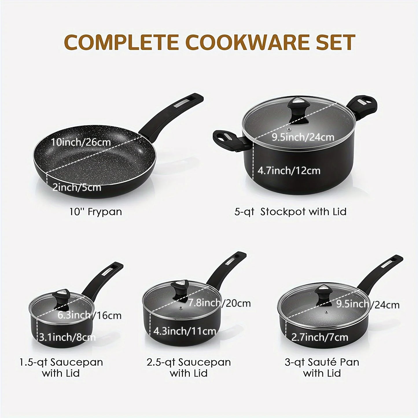 9 PCS Nonstick Cookware Set