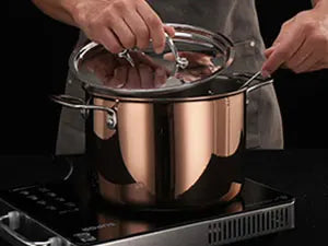 Stainless Steel Pot and Pan Set (10 Piece) Copper Pots and Pans Set