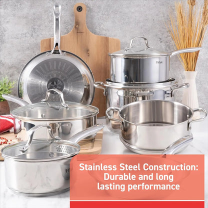 Kitchen Cooking Stainless Steel Cookware Set 11 Piece