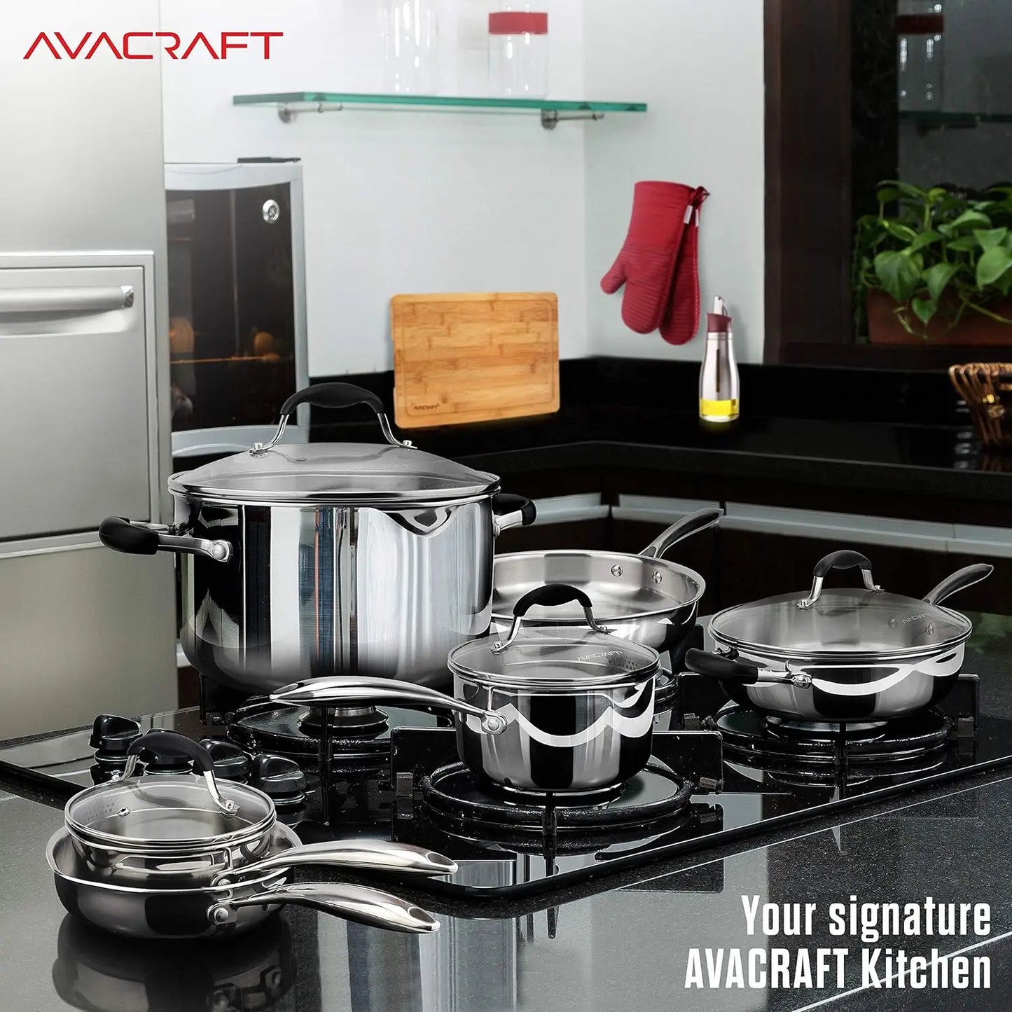 AVACRAFT Stainless Steel Cookware Sets Premium Pots and Pans Sets