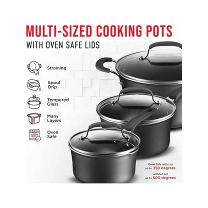 Set of Kitchen Cookware Pots Sets for Cooking Utensils Cast Iron Frying Pan Pot