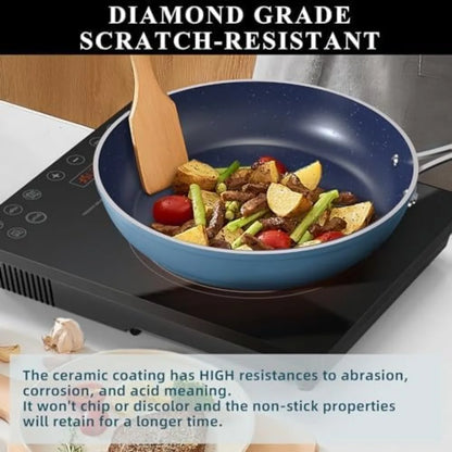 Ceramic Nonstick Cookware Set Diamond Infused Scratch-Resistant