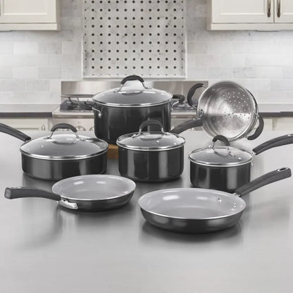 Nonstick Cookware Set Black 11-Piece CUISINART