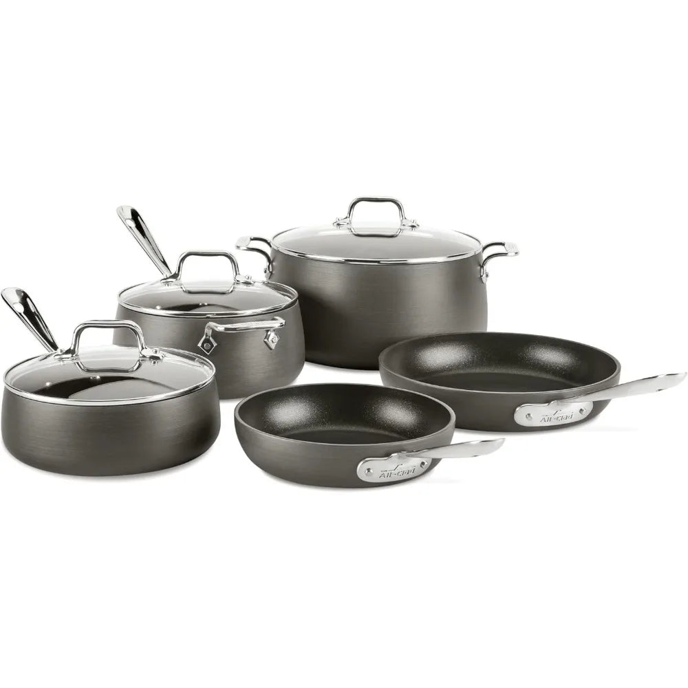 Non Stick Cookware Set 8 Piece All-Clad HA1 Hard Anodized Cooking Set