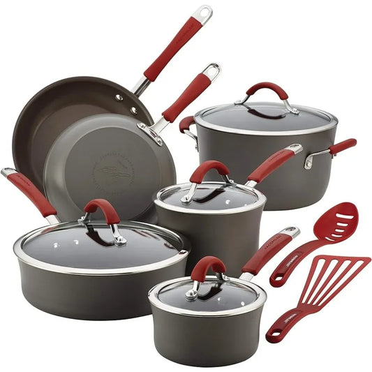 Non-stick Cookware For Kitchen Gray Cooking Pot Sets