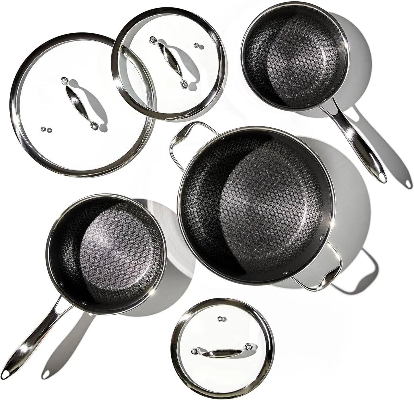 Cookware Set 6 Piece Frying Pan Set and 6 Piece Pot Set 12 Piece Stainless Steel