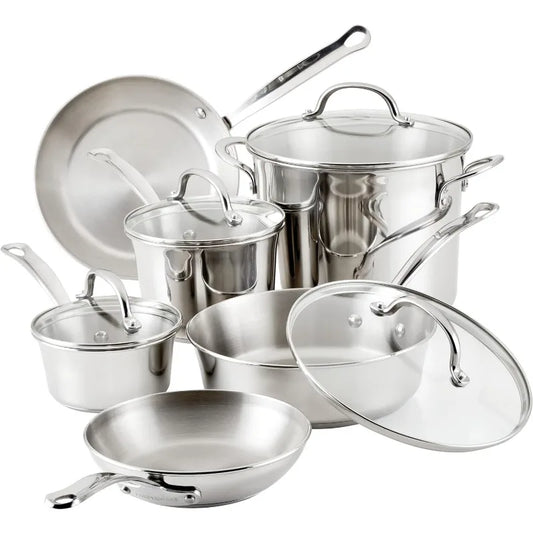 Stainless Steel Cookware Pots and Pans Set 10 Piece Farberware Millennium