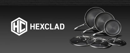 Nonstick 6-Piece Fry Pan Set with Tempered Glass Lids HexClad Hybrid