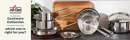 Stainless Steel Sauce Pan 3 Quart Induction Cookware Silver All-Clad D5 5-Ply